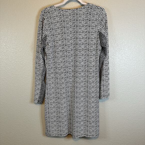 IBKUL Dress Icefil‎ COOL Zip Long Sleeve M Geo Key Black White Outdoor UPF 50 - Picture 3 of 9